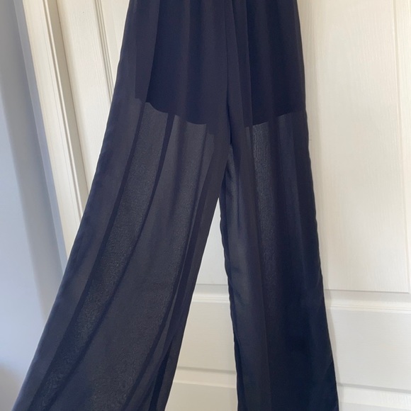 Iris Black Strapless Wide Leg Jumpsuit Large - Picture 5 of 8